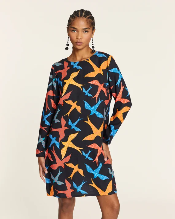 vestido corto pajaros