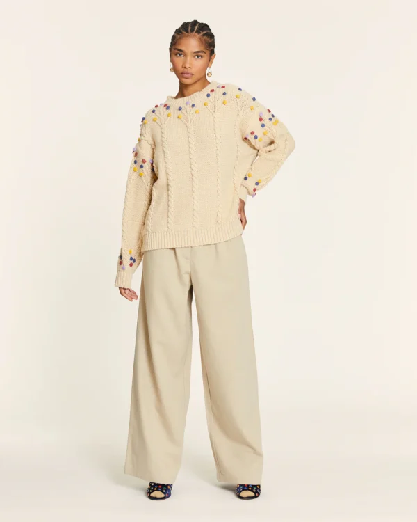 JERSEY POMPON CREMA - Imagen 3