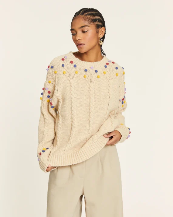JERSEY POMPON CREMA