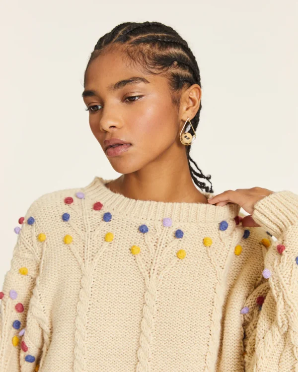 JERSEY POMPON CREMA - Imagen 2