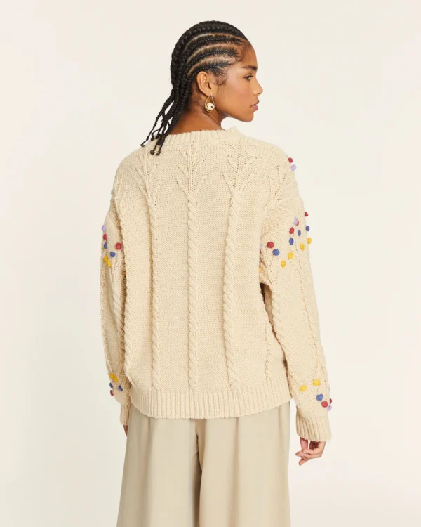 JERSEY POMPON CREMA - Imagen 4