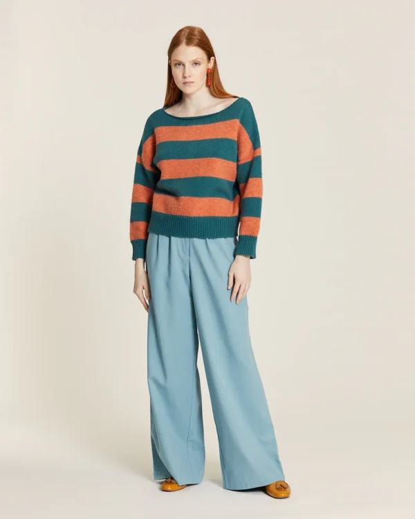 JERSEY DE RAYAS VERDE Y TOFFE - Imagen 2