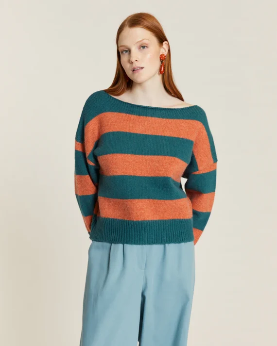 JERSEY DE RAYAS VERDE Y TOFFE