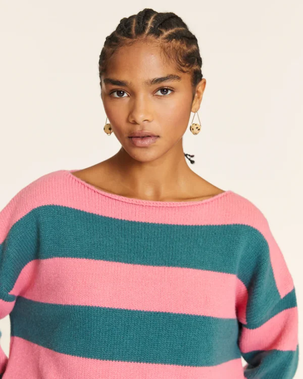 JERSEY DE RAYAS ROSA Y VERDE - Imagen 3