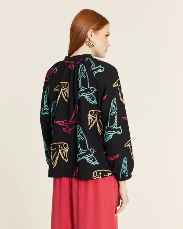 Camisa MAO PAJAROS BORDADOS - Imagen 4