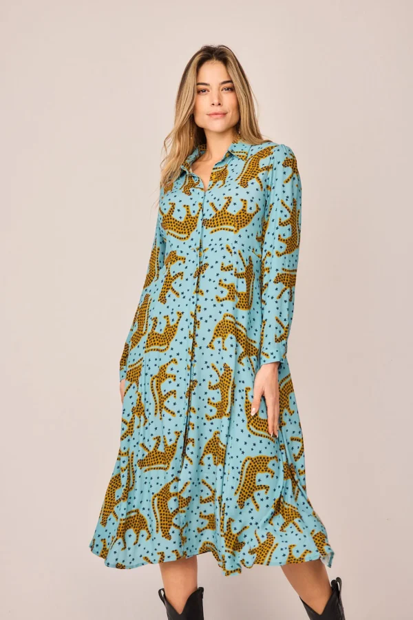 VESTIDO AZUL GUEPARDO - Imagen 2