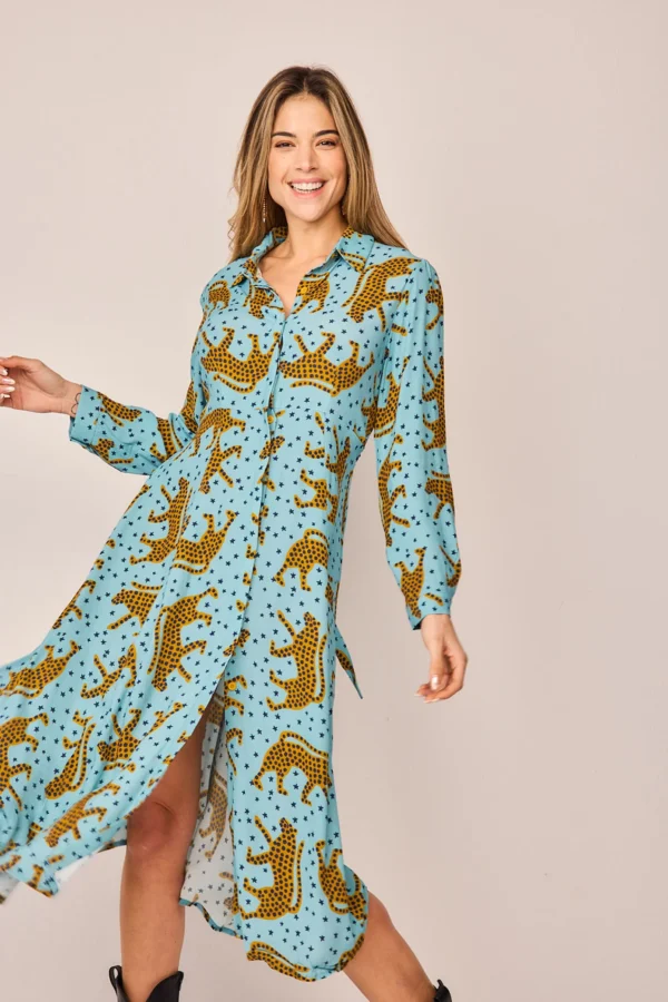 VESTIDO AZUL GUEPARDO - Imagen 6