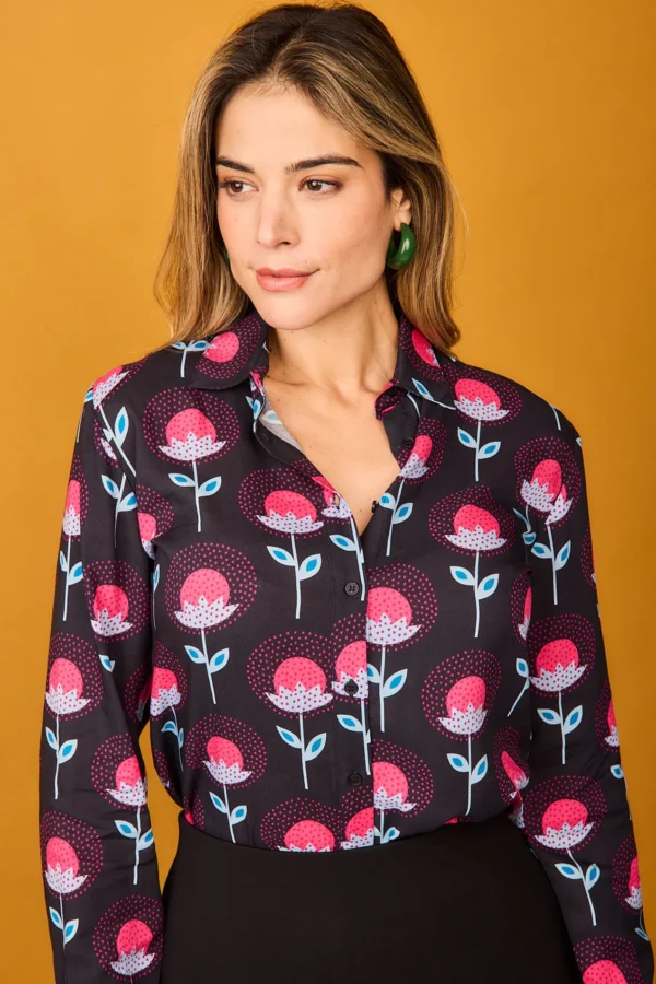 CAMISA FLOR ROSA - Imagen 4