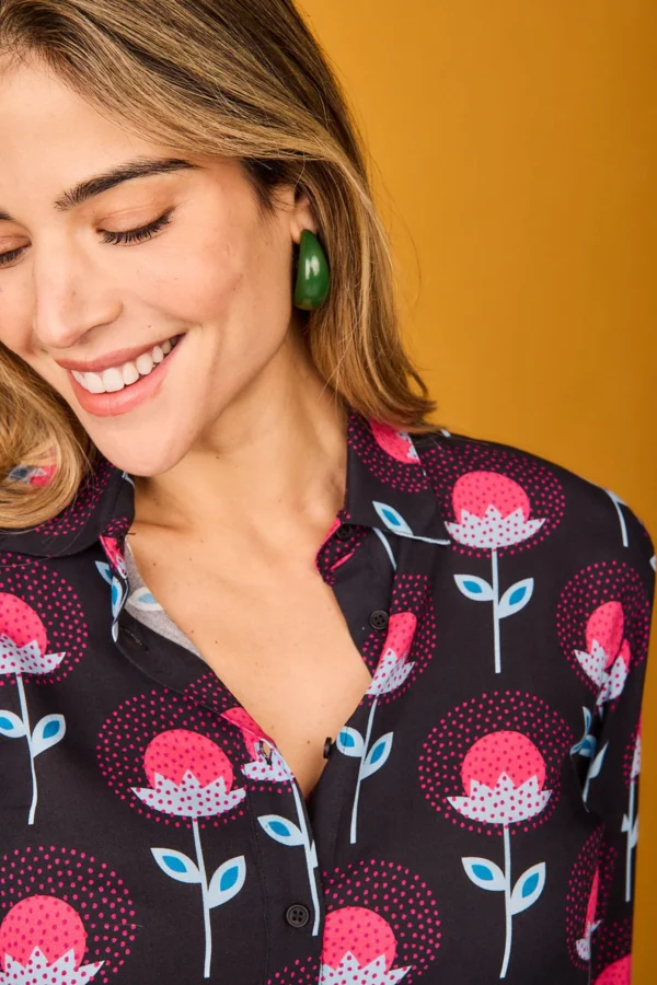 CAMISA FLOR ROSA - Imagen 5