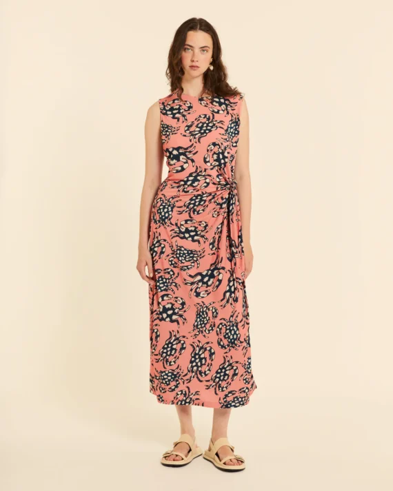 Vestido anudado Pink Crabs