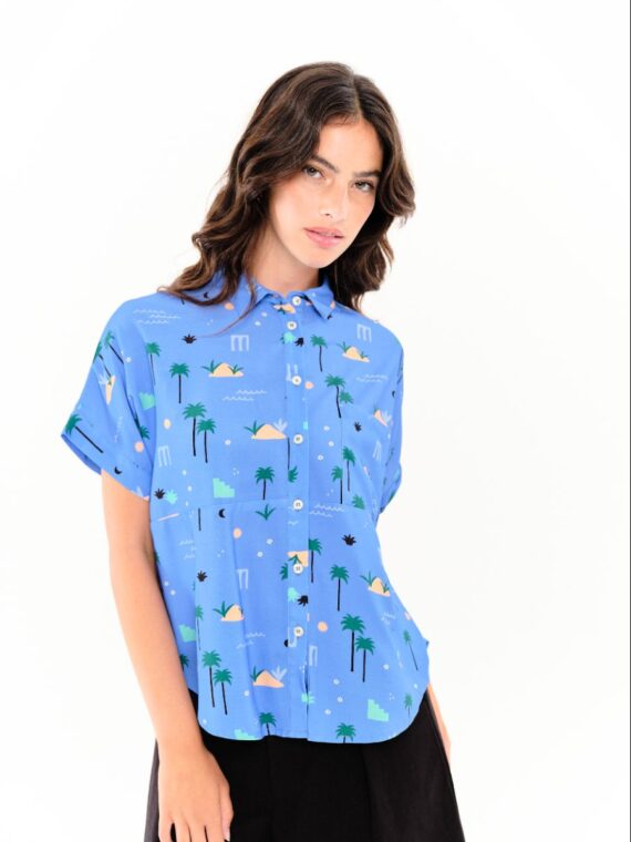 CAMISA OASIS CELESTE