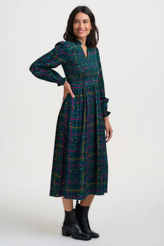 VESTIDO PLAID FLORAL